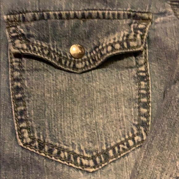 Calvin Klein long sleeve button down jean shirt L - Picture 2 of 8